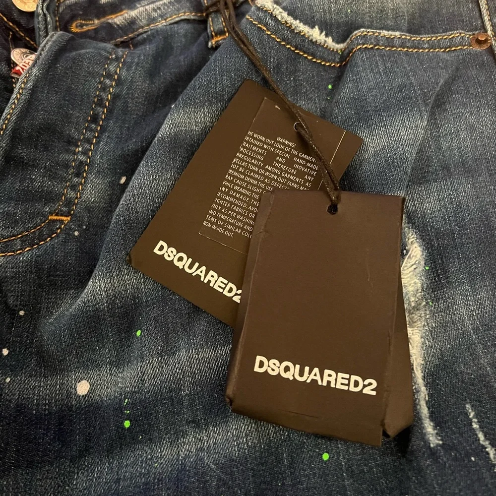 Dsquared2 paint-splatter Distress Italy-made Jeans - Picture 2 of 15